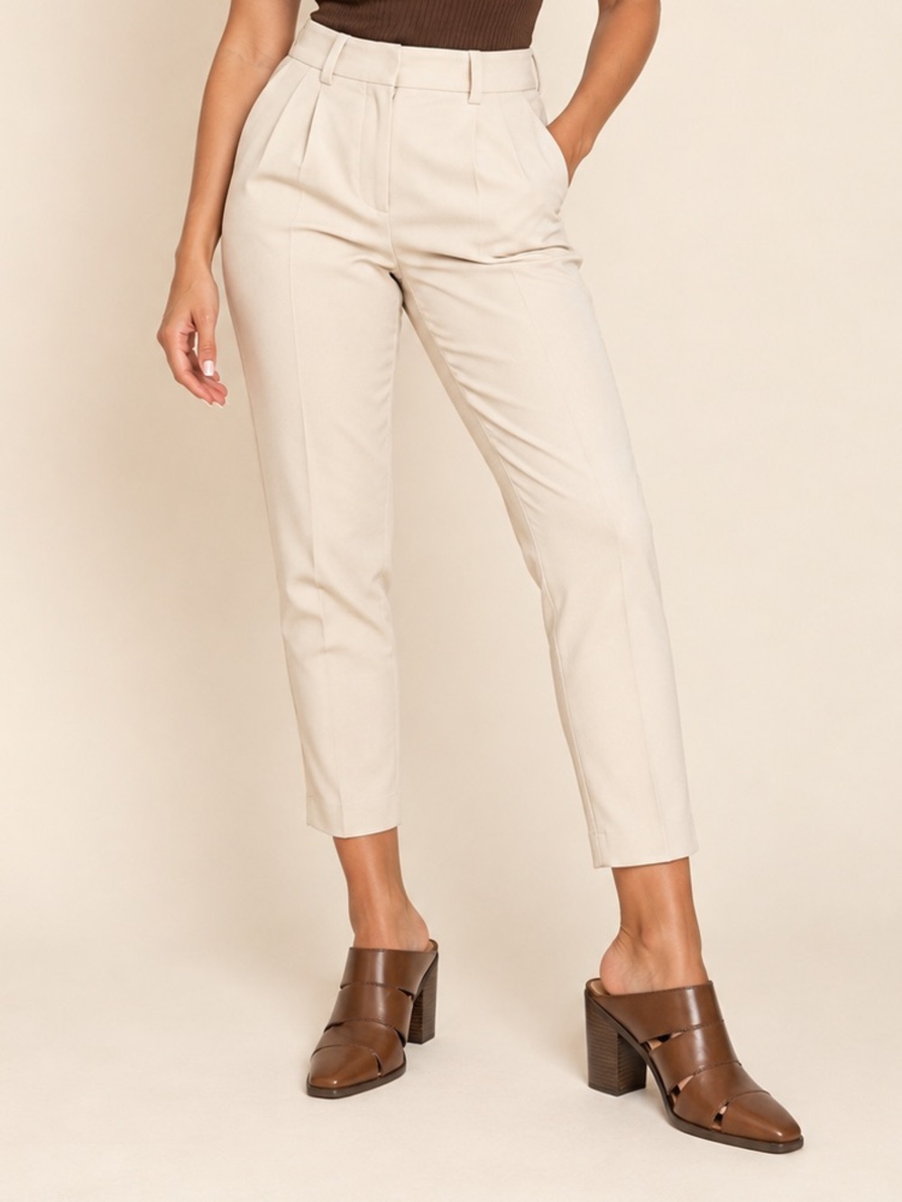 Vince Camuto Tortilla Brown Leather Cutout Mule Heels 9
